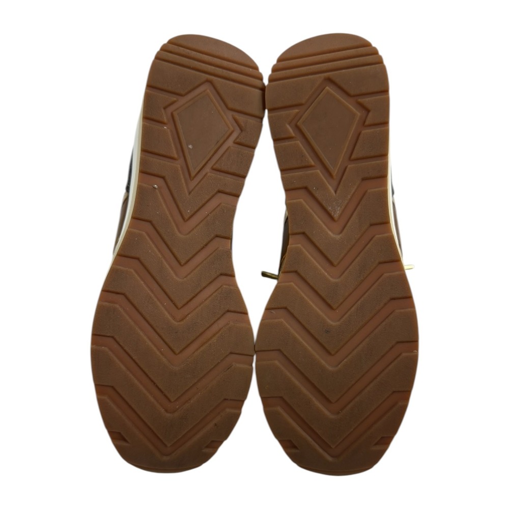 Michael Kors Georgie Wedge Sneakers 7 Brown White Logo Trainer Luxury Streetwear - Picture 9 of 11